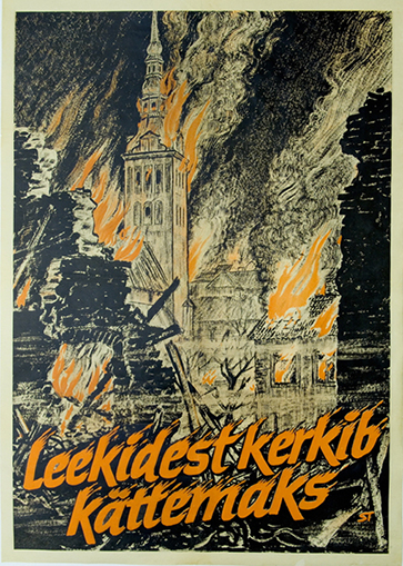 Saksa okupatsiooninäituse plakat Leekidest kerkib kättemaks