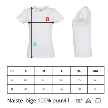 Naiste mõõdutabel t-särk